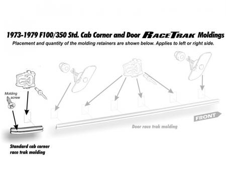 Dennis Carpenter Back Cab Lower Molding - RH - 1977-79 Ford Truck     D7TZ-10423A16-AA