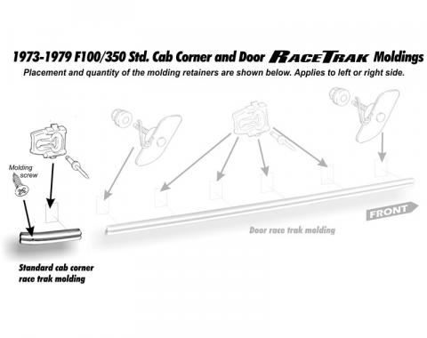 Dennis Carpenter Back Cab Lower Molding - LH - 1977-79 Ford Truck     D7TZ-10423A17-AA