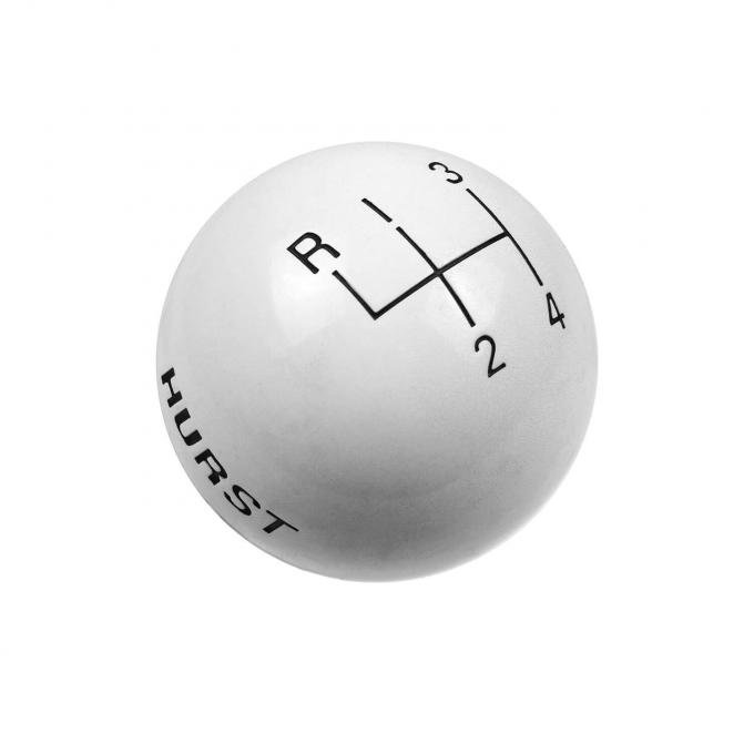 Hurst Shift Knob, 4-Speed Pattern, White 1637626