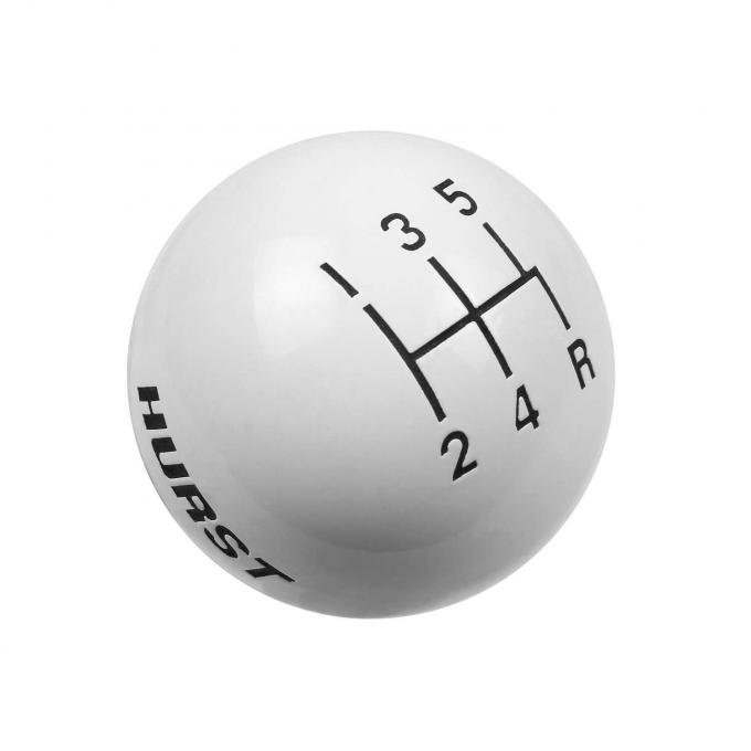 Hurst Shift Knob, 5-Speed Pattern, White 1630025