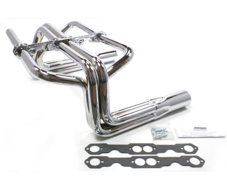 Patriot Exhaust Chevy Small Block Engines, '32 Hi-Boy Exhaust Header with Chrome Finish H8072