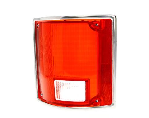 AMD Tail Lamp Lens, with Chrome trim, LH, 73-91 Chevy GMC C/K Truck Fleetside Pickup Blazer Jimmy Suburban X951-4073-2L