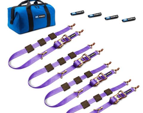Race Ramps 2 x 10 Tire Block Strap Pack with VersaTie Track Ends - Purple 516001