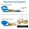 Race Ramps 2 x 8 Pro Pack Premium Tie-Down Strap Kit with 40 Axle Strap, Sewn Fixed Ends - Blue 512648