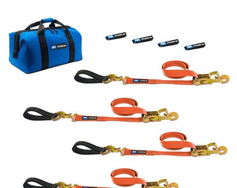 Race Ramps 2 x 10 Ultra Pack Tie-Down Straps with Detachable Axle Straps, Direct Hook Ends - Orange 518219