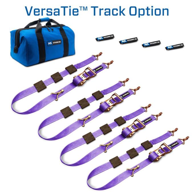 Race Ramps 2 x 10 Tire Block Strap Pack with VersaTie Track Ends - Purple 516001