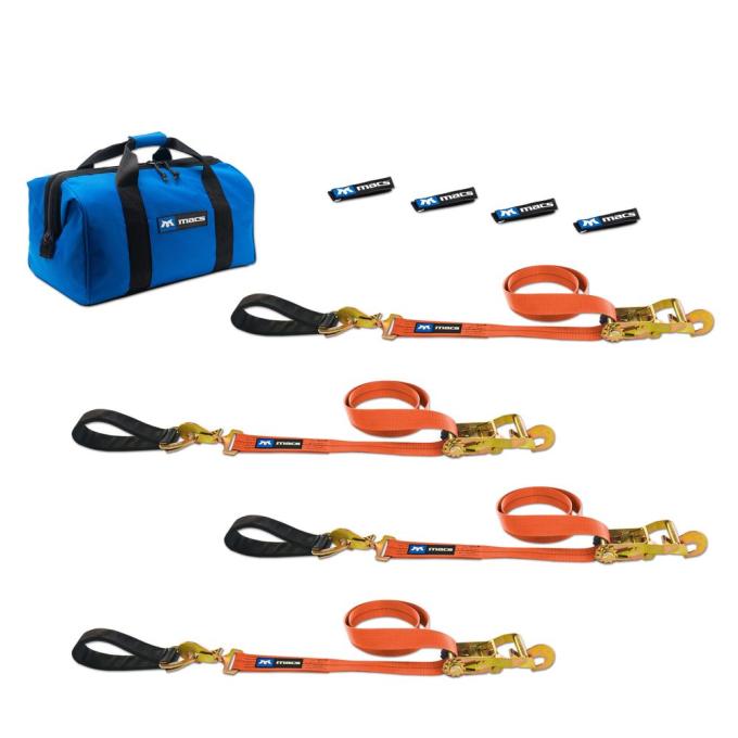 Race Ramps 2 x 10 Ultra Pack Tie-Down Straps with Detachable Axle Straps, Direct Hook Ends - Orange 518219