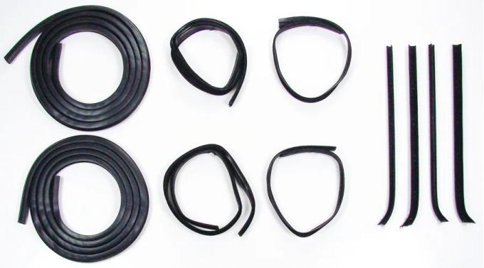 AMD Front Door Seal Kit, 10pcs, Channels/Div Bars/Felts/Door Seals, 73-79 F100 F150 F250 F350 Pickup; 78-79 Bronco X580-4573-1S