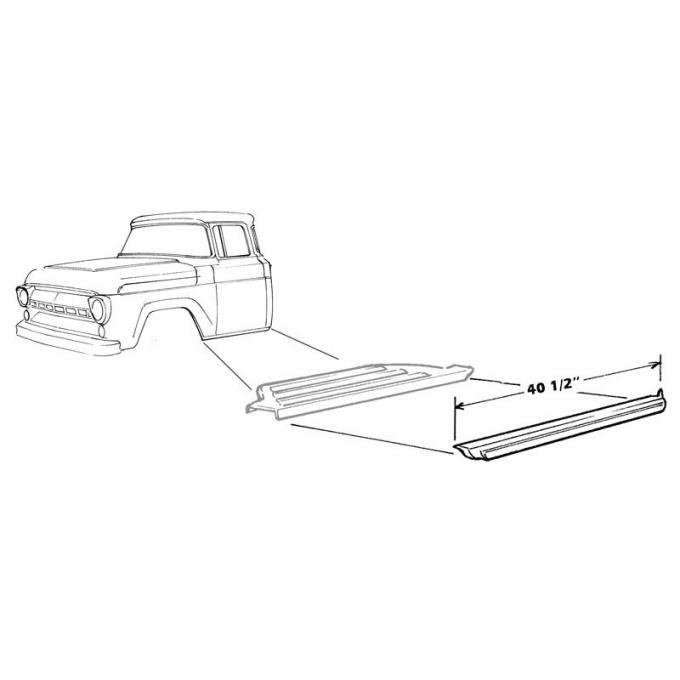 Dennis Carpenter Rocker Panel - 1957-60 Ford Truck     B7C-8110111