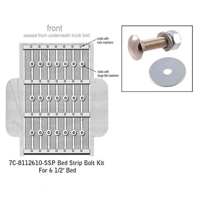 Dennis Carpenter Bed Strip Bolt Kit - Polished Stainless - 1948-56 Ford Truck 7C-8112610-SSP