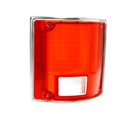 AMD Tail Lamp Lens, with Chrome trim, RH, 73-91 Chevy GMC C/K Truck Fleetside Pickup Blazer Jimmy Suburban X951-4073-2R