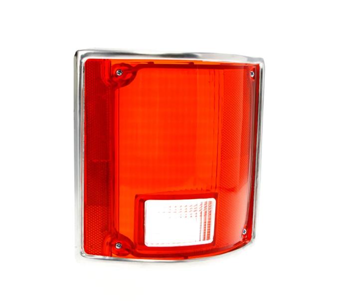 AMD Tail Lamp Lens, with Chrome trim, RH, 73-91 Chevy GMC C/K Truck Fleetside Pickup Blazer Jimmy Suburban X951-4073-2R