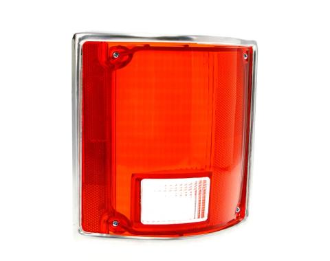 AMD Tail Lamp Lens, with Chrome trim, RH, 73-91 Chevy GMC C/K Truck Fleetside Pickup Blazer Jimmy Suburban X951-4073-2R