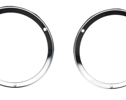 AMD Headlamp Bezels, Chrome, LH/RH Pair, 63 Chevy C/K Pickup X145-4063-3P