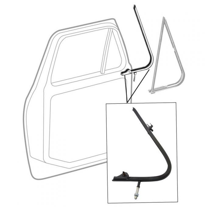 Dennis Carpenter Vent Window Frame - LH - 1973-77 Ford Truck D3TZ-1021609-A