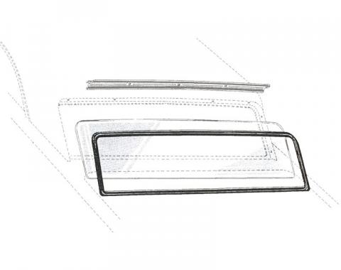 Dennis Carpenter Back Glass Seal - Galaxie - Town & Club Sedans & Victoria - 1959 Ford Car   B9A-5442084-A