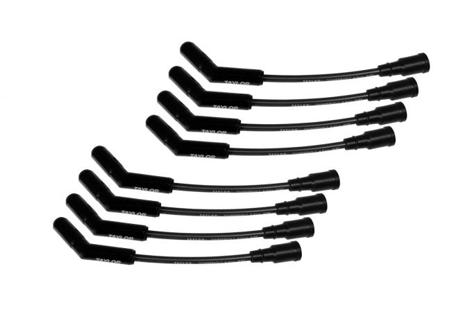 Taylor Cable Ford 7.3L Godzilla Engines 8.2mm ThunderVolt Spark Plug Wires with Black Ceramic Boots, 180&deg; Spark Plug Boot Angle, Black 85073-B