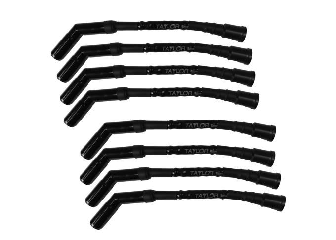 Taylor Cable Ford 7.3L Godzilla Engines 8.2mm ThunderVolt Spark Plug Wires Black Ceramic Boots & Heat Protecting Sleeving 85073-SB