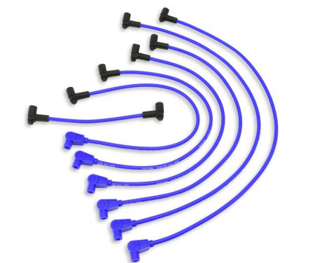 Taylor Cable 1975-86 GM Big Block/Ford 385-Series V8 8mm Spiro-Pro Spark Plug Wire Set, Blue, 135&deg; Spark Plug Boot Angle 74663