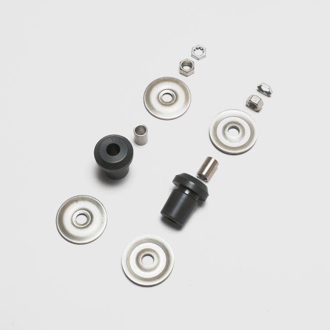 Detroit Muscle Technologies Mopar A B C E Body 62-76 Front Shock Rubber Grommets & Hardware - STAINLESS CHR2298933-BUNDLE