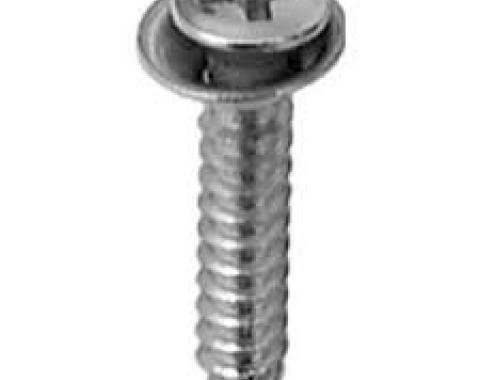 #8 X 7/8'' Phillips Oval Hex Sems® Tapping Screw Flush - Chrome