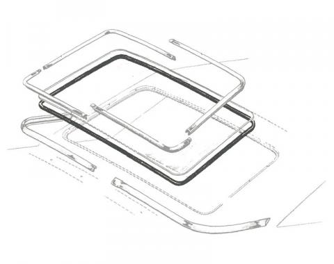 Dennis Carpenter Back Glass Seal - 2 Door Hardtop - Fastback - 1963-64 Ford Galaxie C3AZ-6342084-A