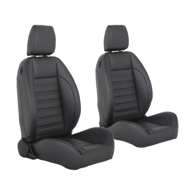 TMI Pro-Low Back Bucket Seats W/Headrest, Sport Pattern  Charcoal Black Verona Vinyl W/Black Stitch 47-9001-6525-BKS