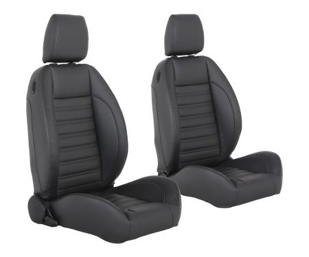 TMI Pro-Low Back Bucket Seats W/Headrest, Sport Pattern  Charcoal Black Verona Vinyl W/Black Stitch 47-9001-6525-BKS