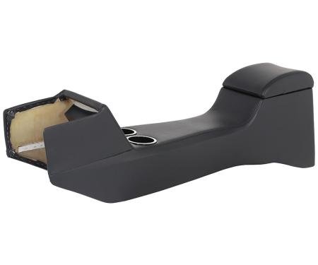 TMI Full Length Console, Sport Pattern  1955-1956 Chevrolet Bel Air, Nomad, 210, 510/ Hardtop, Sedan & Wagon, Black Madrid Vinyl W/Black Stitch 25-83500-2295-BKS