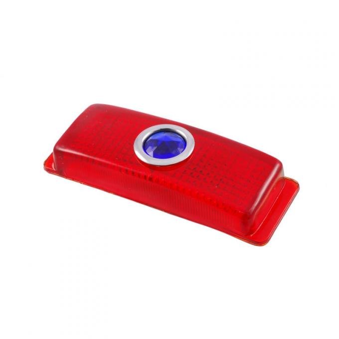 Dennis Carpenter Taillight Lens - w/Blue Dot - 1948-56 Ford Truck, 1941 Ford Car 11A-13450-BD