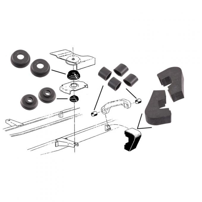 Dennis Carpenter Cab to Frame Mounting Pad Set - 1953-56 Ford Truck BAAA-5400-S