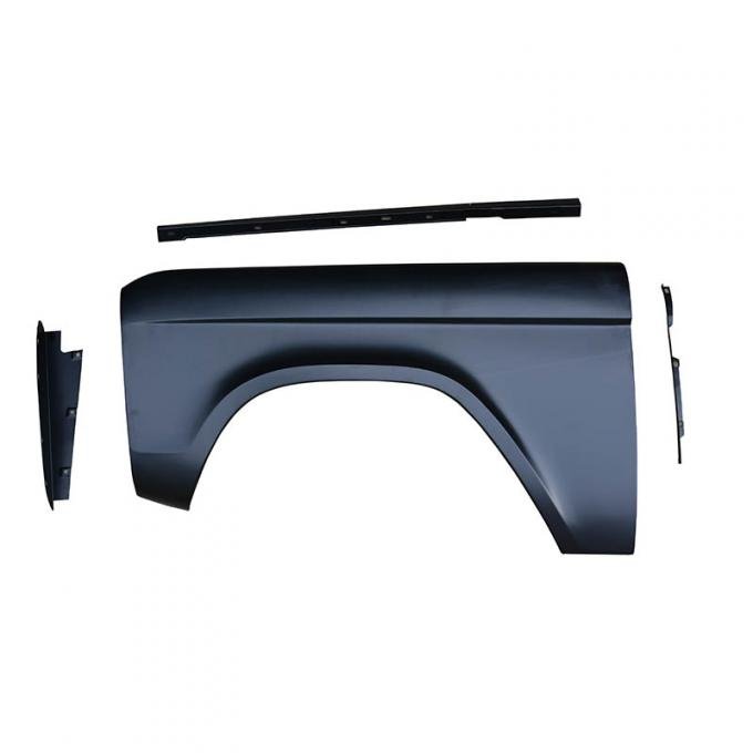 Dennis Carpenter Front Fender - Left - Unassembled - 1966-77 Ford Bronco D4TZ-16006-C