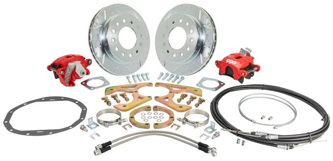 Classic Performance 11" Rear Disc Brake Wheel Kit w/ E-Brakes 67-72 Chevy 1/2 Ton Truck, Red Calipers, 6 x 5.5 6772RWBK-6EUGR