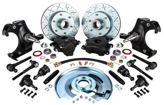 Classic Performance Front Disc Brake Kit with 2.5" Drop Spindles with Ball Joints, Tie Rods & Sleeves 6370SWBK-6D-ARGX
