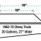Classic Performance 20 Gal Carbureted & Fuel Injection Ready Aluminum Bed Standard Fuel Tank for a 1963-72 Chevy GMC Truck 6372AGT-20BSH