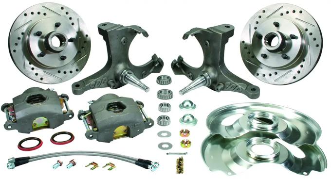 Classic Performance Front Disc Brake Kit with 2.5" Drop Spindles for 1971-1972 Chevy 1/2 Ton Truck, 5x5 12" 7172SWBK-5OE-ARGX-R