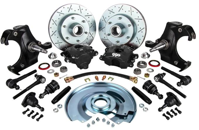 Classic Performance Front Disc Brake Kit with 2.5" Drop Spindles with Ball Joints, Tie Rods & Sleeves 6370SWBK-6D-ARGXB