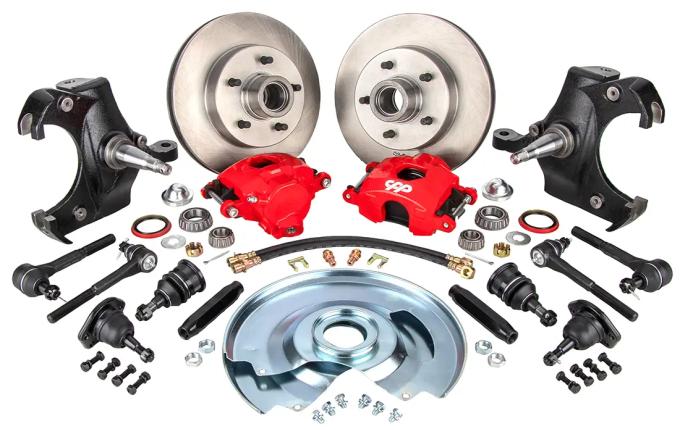 Classic Performance Front Disc Brake Kit with 2.5" Drop Spindles with Ball Joints, Tie Rods & Sleeves, 1963-70 C10 6370SWBK-5DR