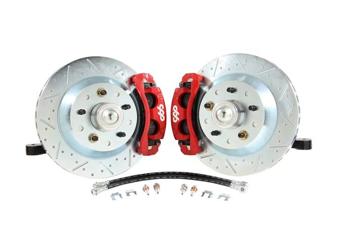 Classic Performance 13" Front Big Brake Kit with 2.5" Modular Drop Spindles and Red Calipers for 60-62 Chevy 1/2 Ton Truck 5x5 6062SWBK-55213R
