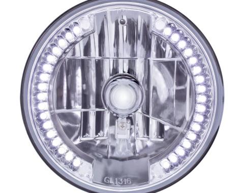 United Pacific 7" Crystal Headlight w/ 34 White LED Position Light 31379