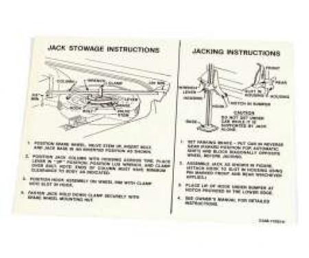 Jack Instructions Decal - C5AB-17093-H