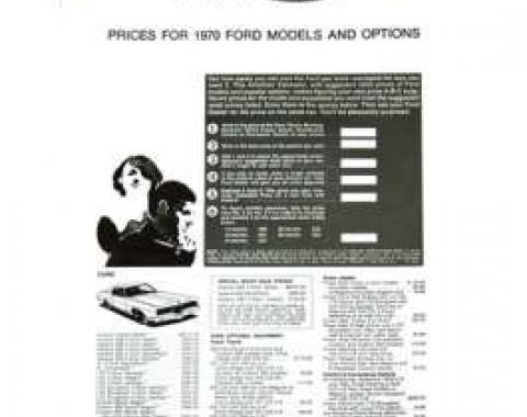 1970 Ford Makes Prices and Options List