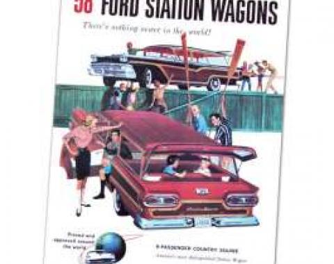 Dealer Sales Brochure - Ford Station Wagon - 1958 - Foldout Type