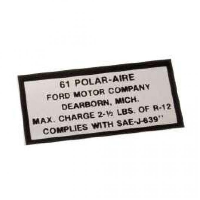 Air Conditioning Charge Decal - 61 Polar-Aire