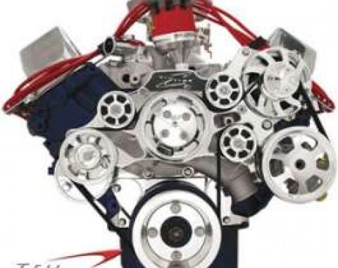 Tru Trac Serpentine System, Polished, FE Engines, With Power Steering, Without Air Conditioning