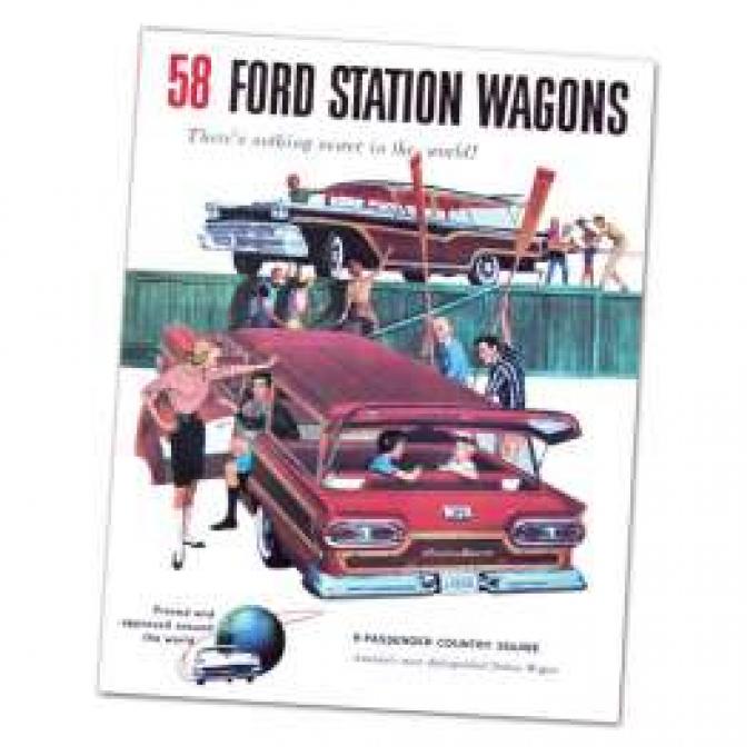 Dealer Sales Brochure - Ford Station Wagon - 1958 - Foldout Type