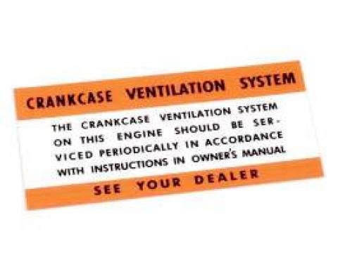 Air Cleaner Decal - Crankcase Ventilation System