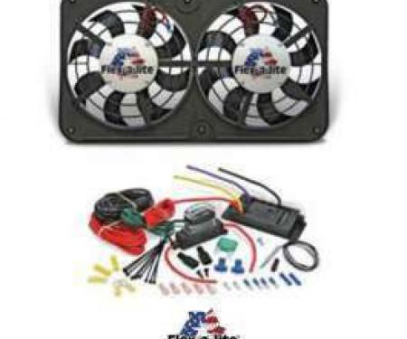 Ford Fan Kit, Dual Electric, Flex-A-Lite, 12, 500CFM