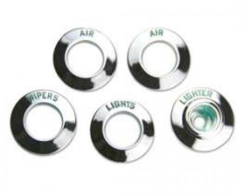 Dash Knob Bezel Set - Lights, Wipers, Lighter and 2 For Air