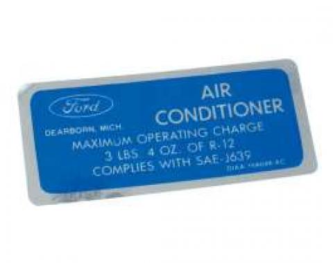 Air Conditioning Charge Decal